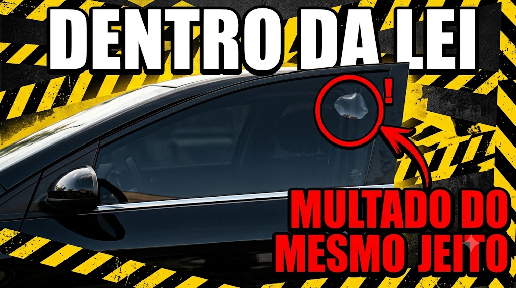Vidro de carro com insulfilm aplicado